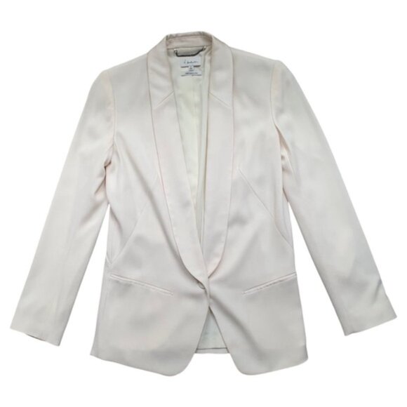Aritzia Bababton Structured Blazer Jacket Single Button Shoulder pads Ivory 0 - Picture 1 of 16